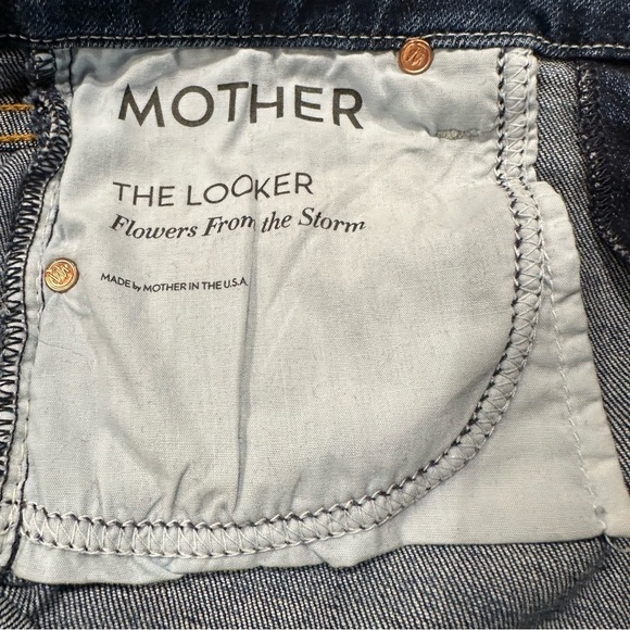 Mother The Looker medium rise skinny stretch jeans in medium-dark blue size 26 - Picture 9 of 11